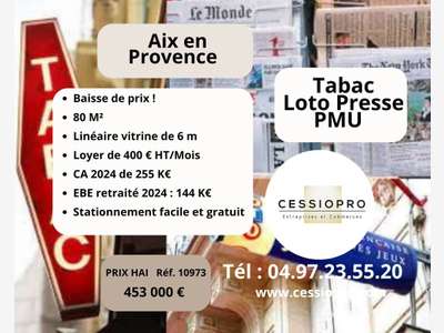 Vente FDC tabac loto presse refait à Aix en Pce