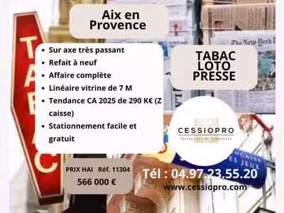 A vendre Tabac Loto Presse, refait à neuf à Aix  