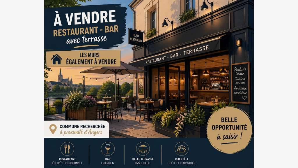 À vendre bar restaurant Licence IV logement Angers
