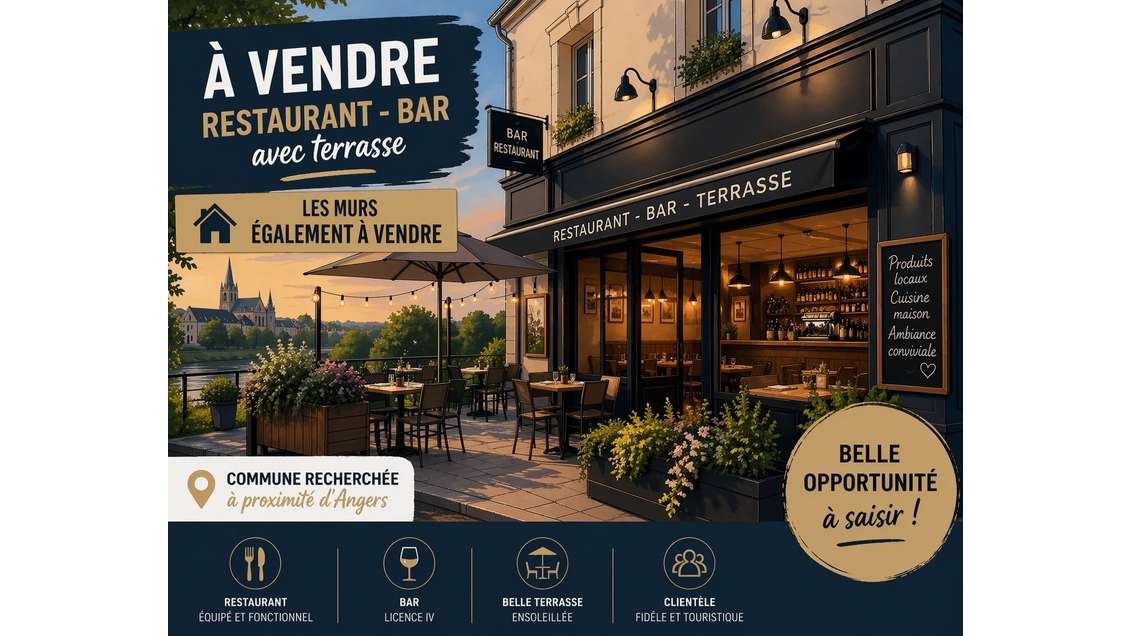 À vendre bar restaurant Licence IV logement Angers