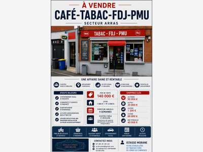 Vente café tabacs FDJ PMU grand logement sur Arras