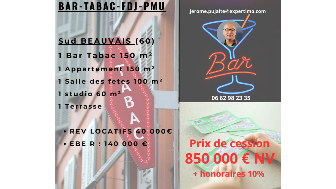 Vente bar tabac PMU salle de fêtes proche Beauvais