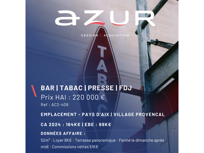 Vente Bar - Brasserie - Tabac à Puyloubier