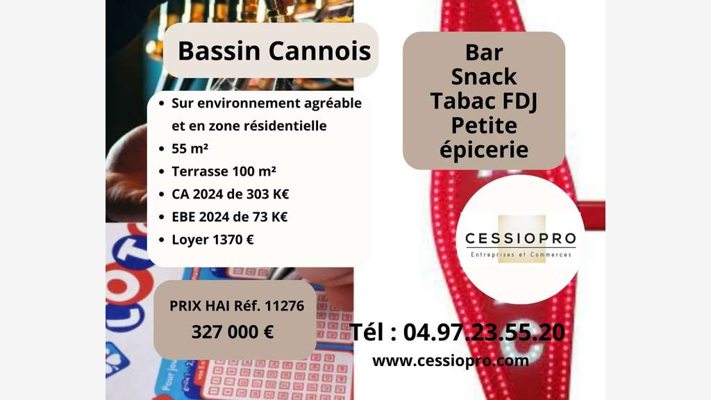 Bar (lic 3) snack tabac FDJ presse Bassin Cannois