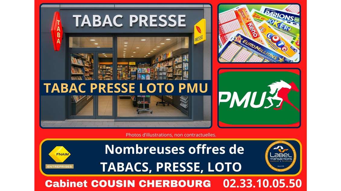 Vente Tabac Presse Loto Jeux en développement 50