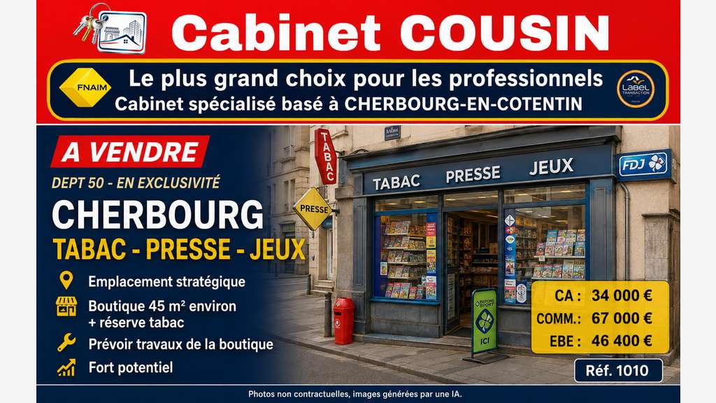 Vente tabac presse jeux loto à Cherbourg