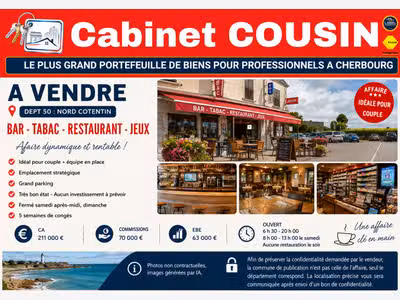 Vente bar tabac restaurant à Cherbourg en Cotentin