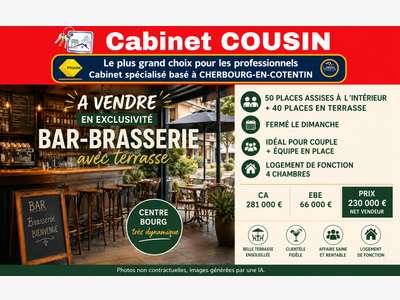 Vente bar brasserie avec terrasse à Coutances