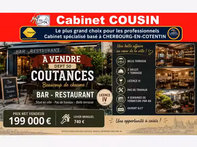 Vente bar restaurant belle terrasse sur Coutances