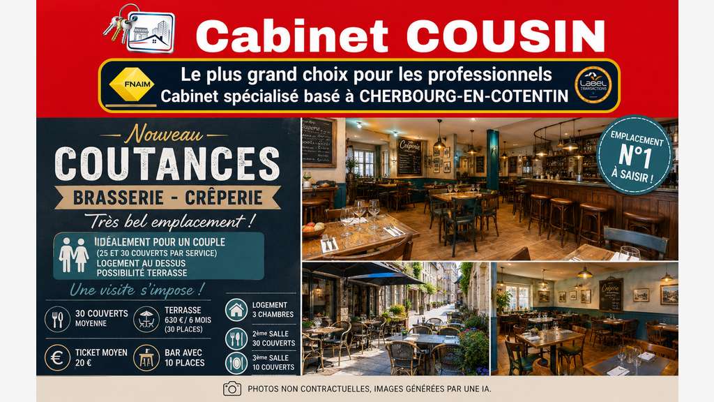 Vente restaurant crêperie très bel empl Coutances