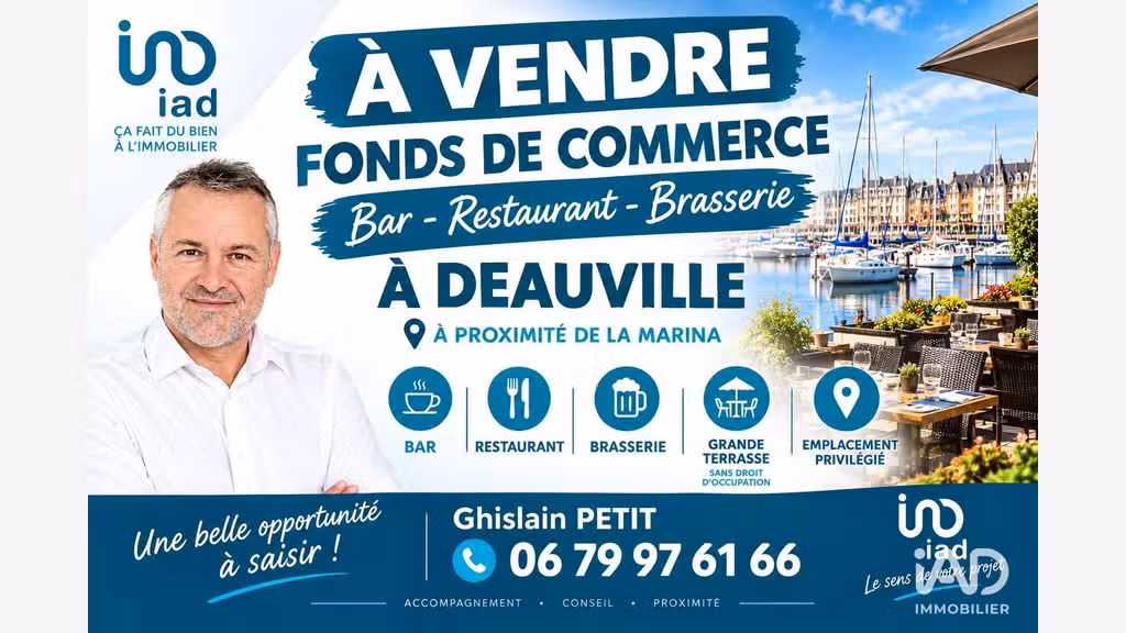 Vente bar brasserie sur la marina à Deauville