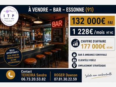 Vente magnifique bar pub dans une belle ville 91
