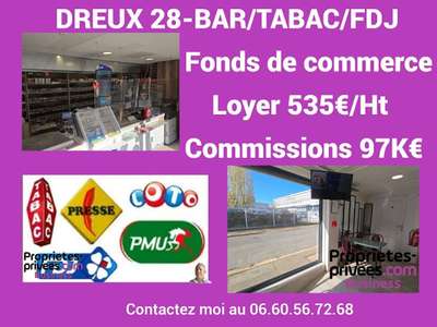 Vente bar tabac jeux FDJ sur bel empl à Dreux