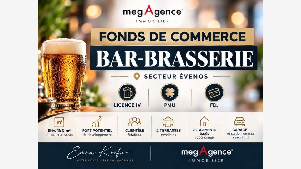 Fonds de commerce Bar-Brasserie –LicenceIV–PMU/FDJ