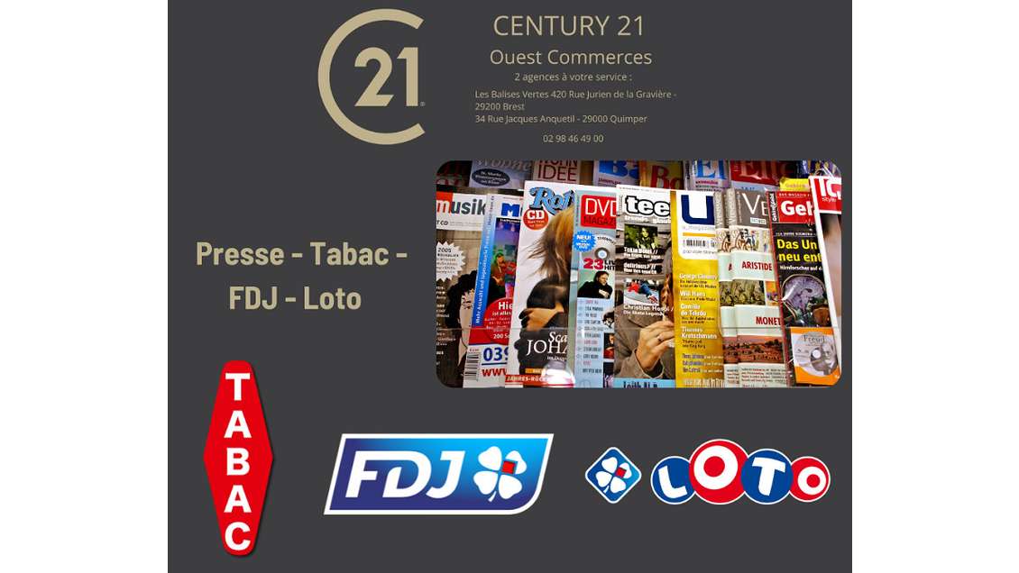 Vente bar tabac dans le triangle d'or de Brest