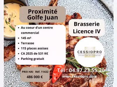 Brasserie licence 4 centre commercial Golfe Juan