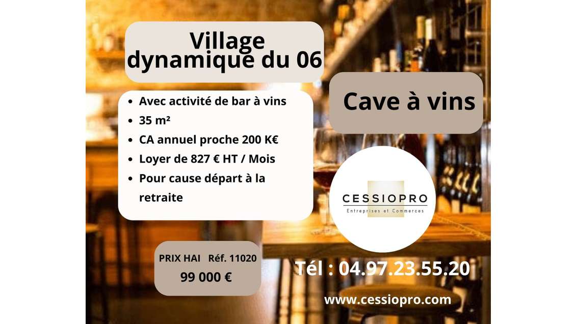 A vendre cave à vins dans village dynamique du 06