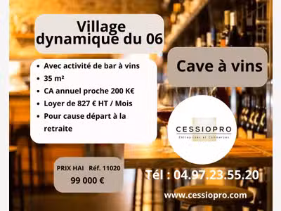 A vendre cave à vins dans village dynamique du 06