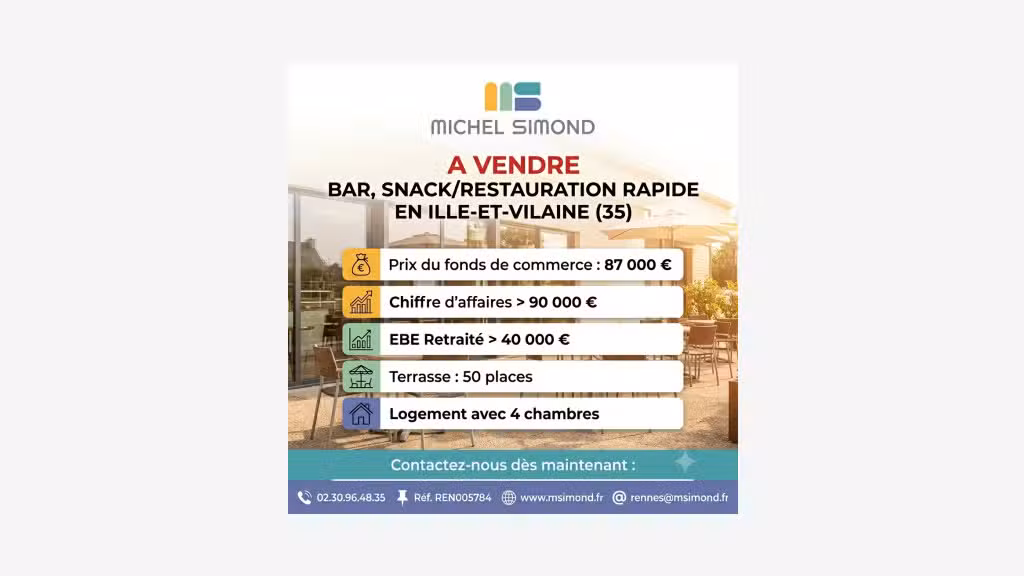 Vente bar restauration rapide en Ille et Vilaine
