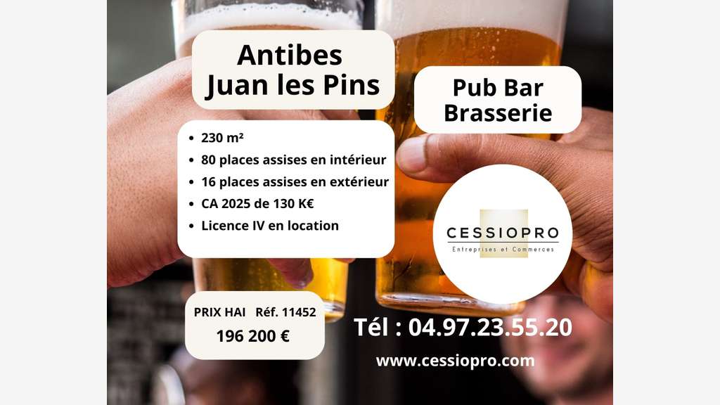 AV pub-bar-brasserie 230m² Antibes-Juan les Pins
