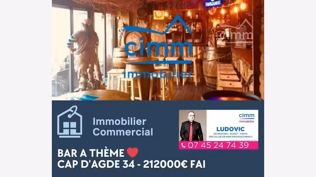Vente bar à thème très bien situé au Cap d'Agde