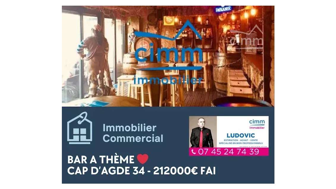 Vente bar à thème très bien situé au Cap d'Agde
