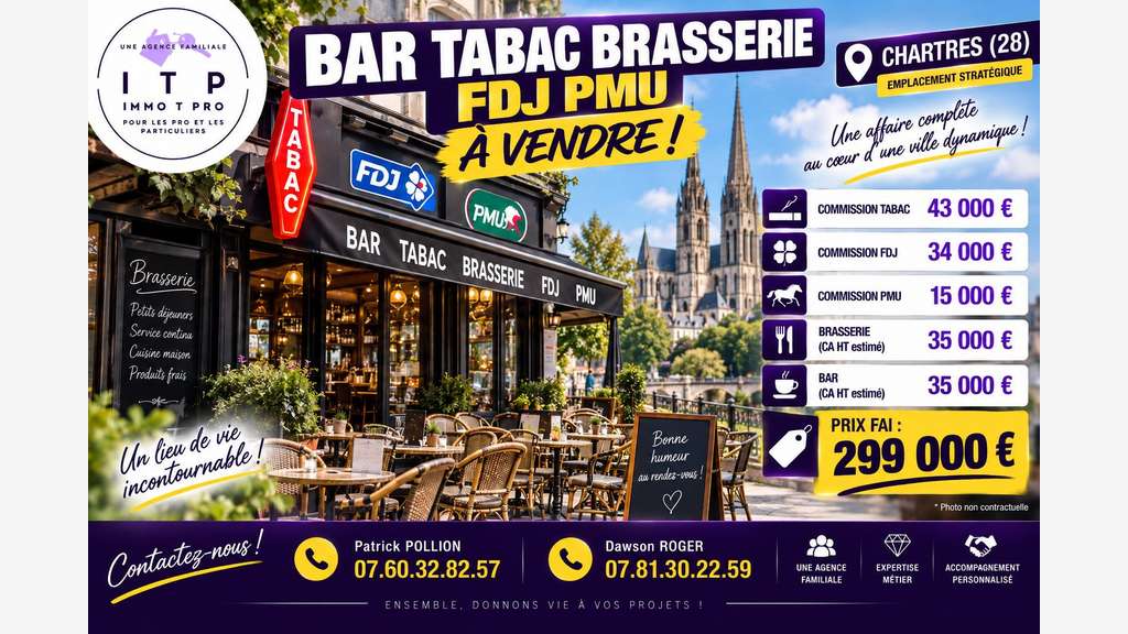 Cède bar tabac dans la périphérie de Chartres (28)