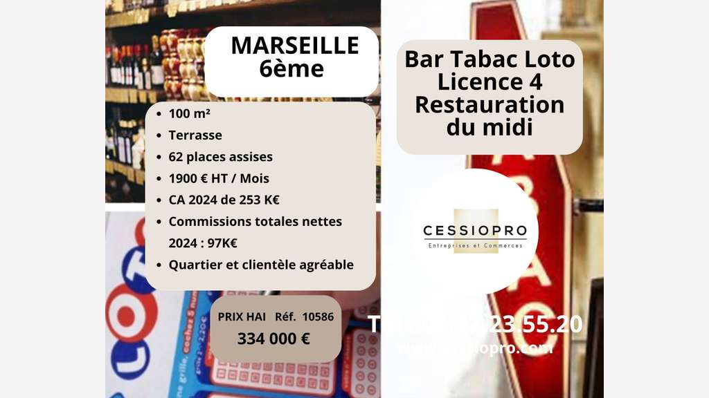 Vente bar tabac loto restaurant du midi Marseille