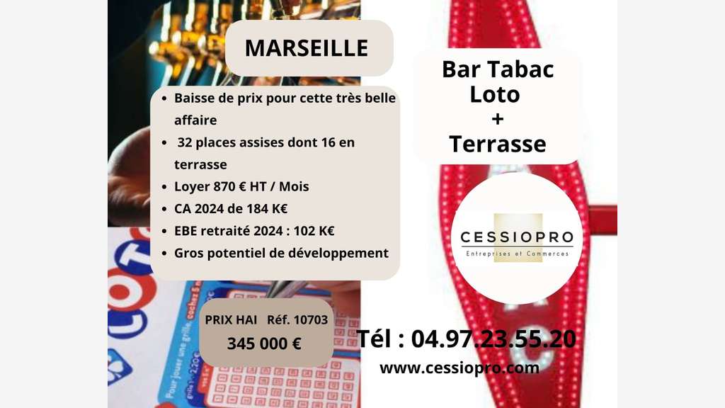 AV très belle affaire bar tabac loto sur Marseille