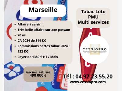 A vendre très beau FDC tabac loto PMU à Marseille