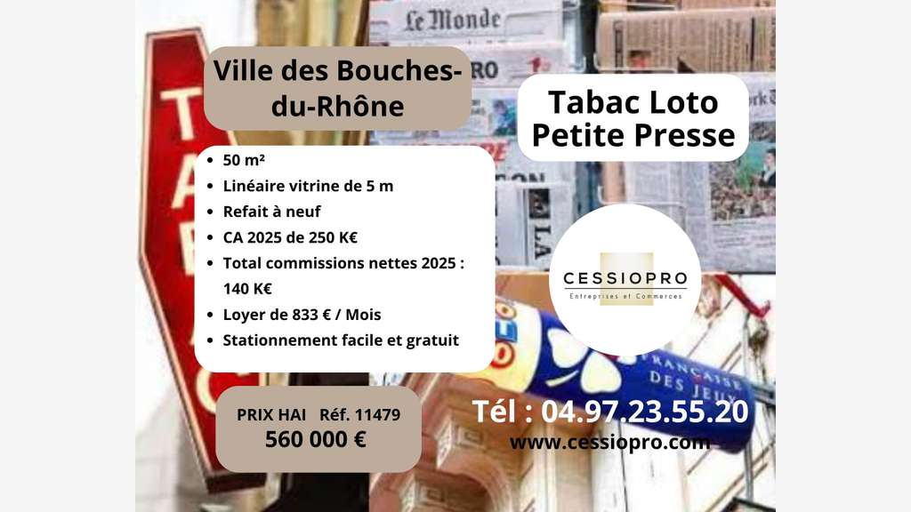 AV tabac loto avec rayon petite presse - Ouest 13