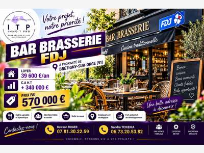 AV magnifique bar brasserie dans belle ville du 91