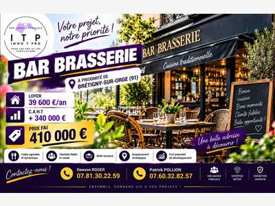 AV magnifique bar brasserie dans belle ville du 91