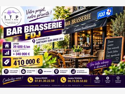 AV magnifique bar brasserie dans belle ville du 91