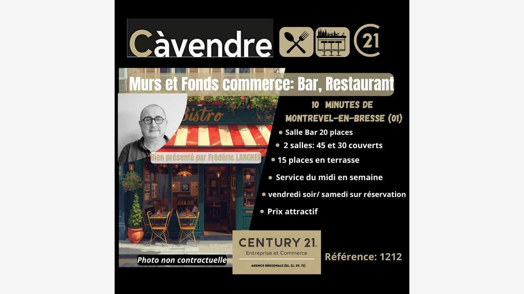 Vente bar brasserie à Montrevel en Bresse