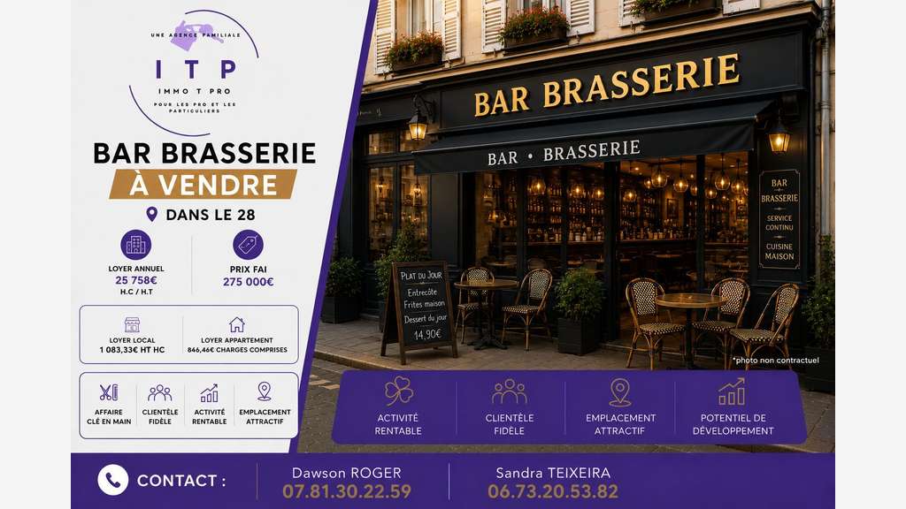 A vendre magnifique bar brasserie Nogent-le-Rotrou
