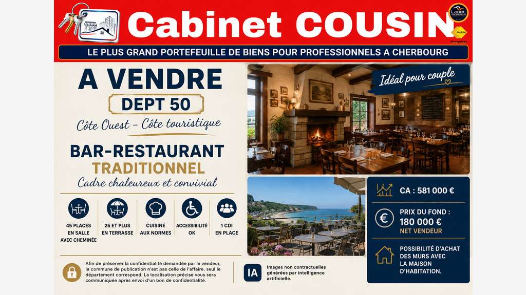 Vente bar restaurant côte touristique de la Manche