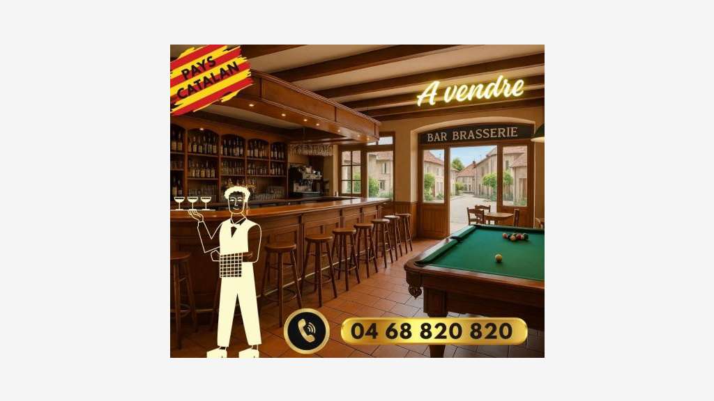 Vente bar brasserie licence IV à 30mn de Perpignan