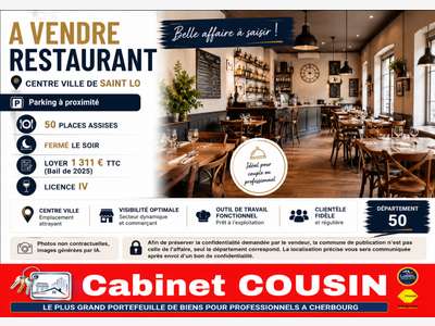 Vente restaurant dans le centre ville de Saint Lô