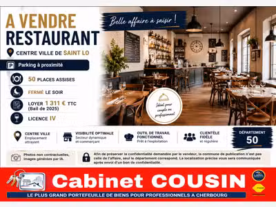Vente restaurant dans le centre ville de Saint Lô