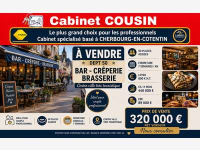 AV bar crêperie centre ville très touristique 50