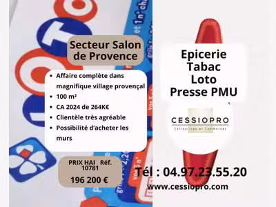 Vente épicerie tabac loto PMU presse Salon de Pce