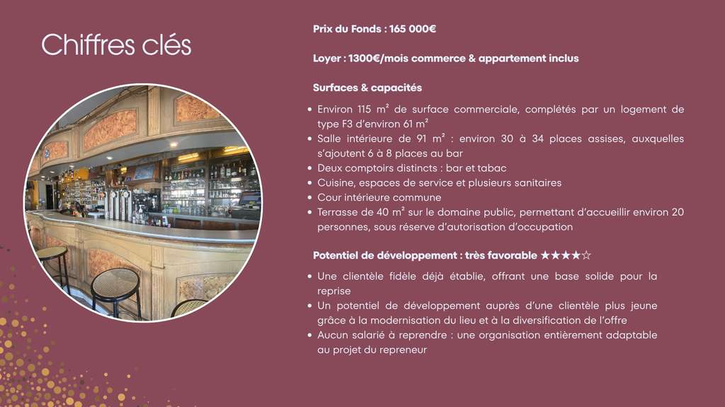 Vente bar tabac PMU FDJ empl n°1 à Tonneins centre