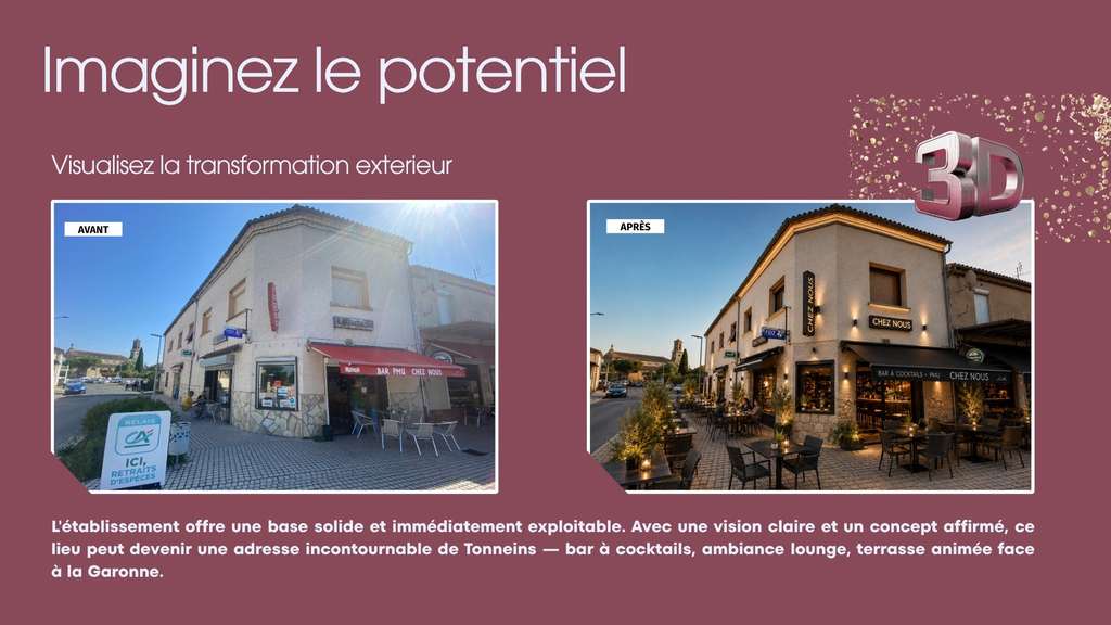 Vente bar tabac PMU FDJ empl n°1 à Tonneins centre