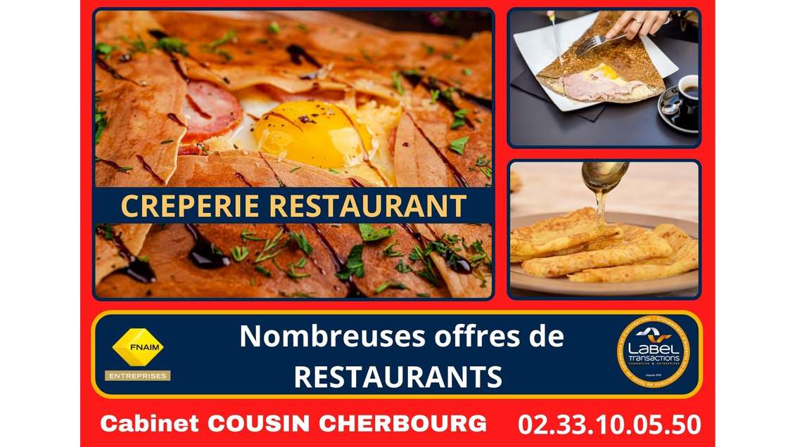 Vente restaurant crêperie empl N°1 à Valognes