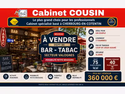 Vente bar tabac jeux brasserie secteur Valognes