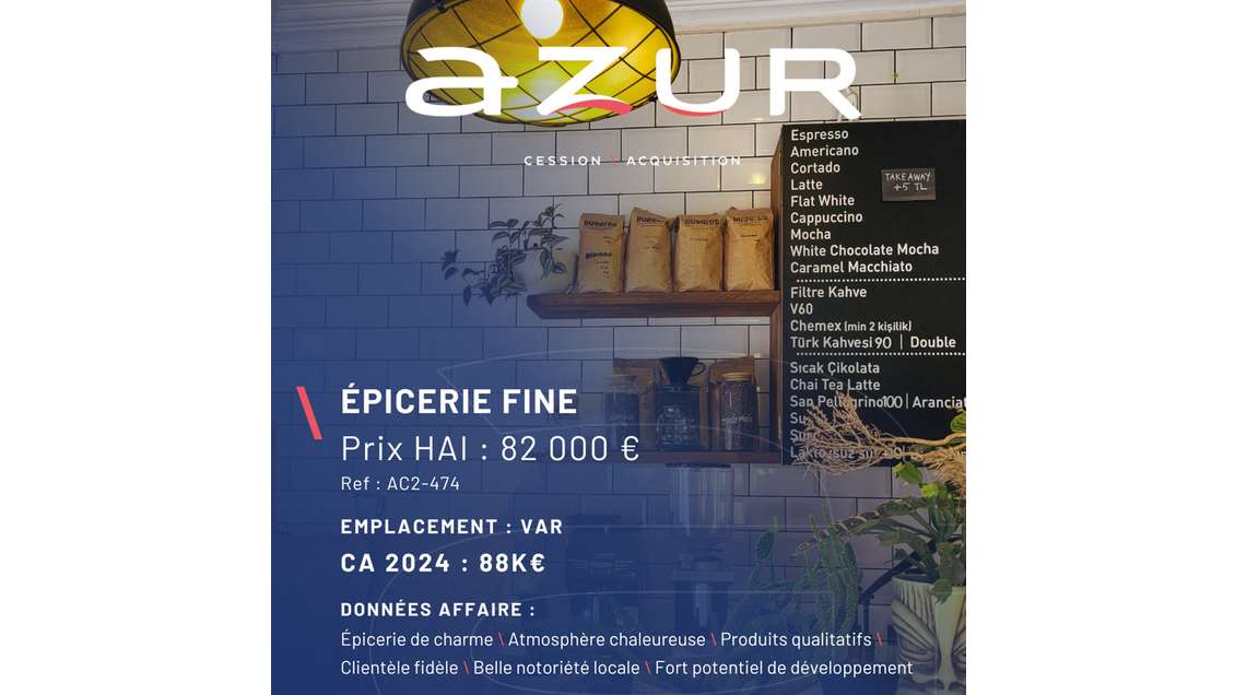 VENTE Epicerie fine de charme à fort potentiel