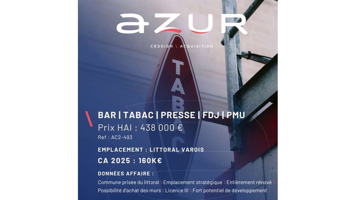 VENTE Bar Tabac dans un village du littoral varois