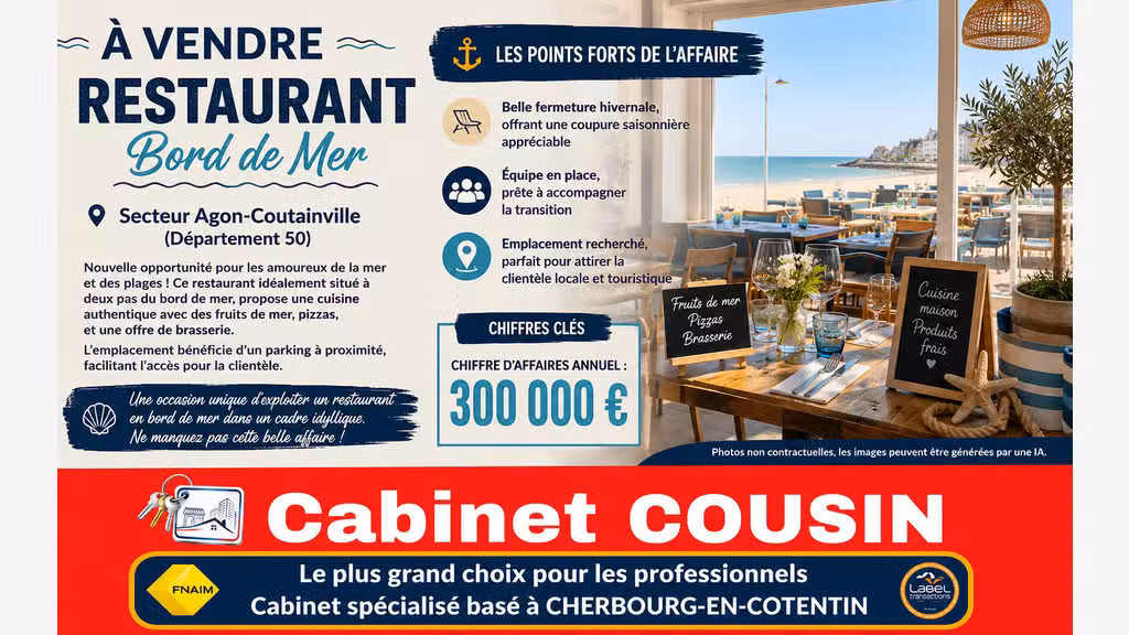 Vente restaurant à Agon-Coutainville bord de mer