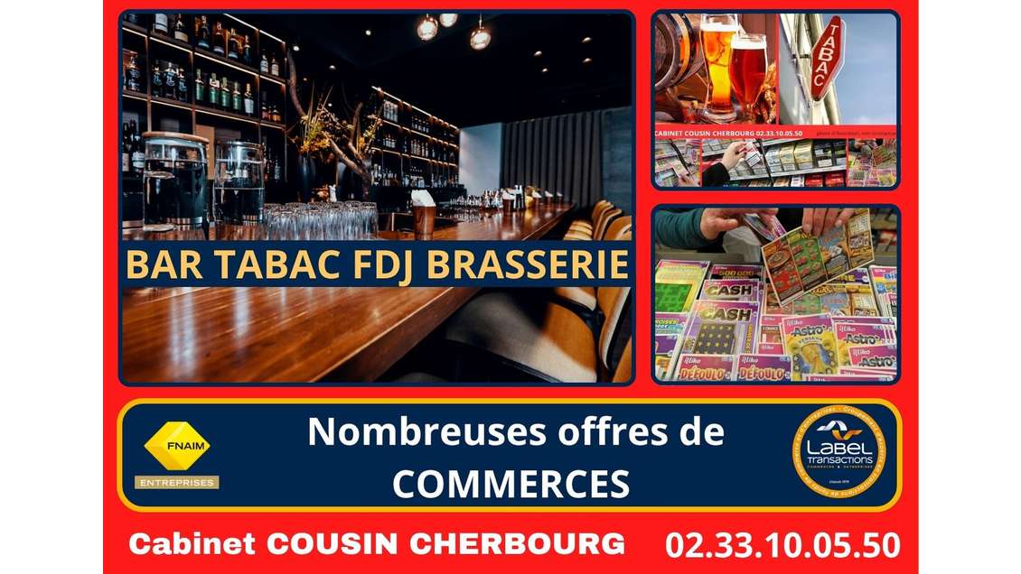 Vente bar brasserie tabac à Cherbourg en Cotentin